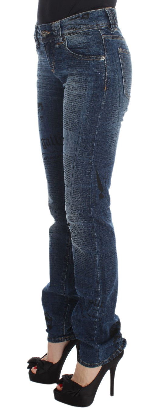Vaqueros bootcut de corte slim en mezcla de algodón con lavado azul