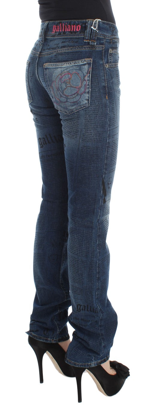 Vaqueros bootcut de corte slim en mezcla de algodón con lavado azul