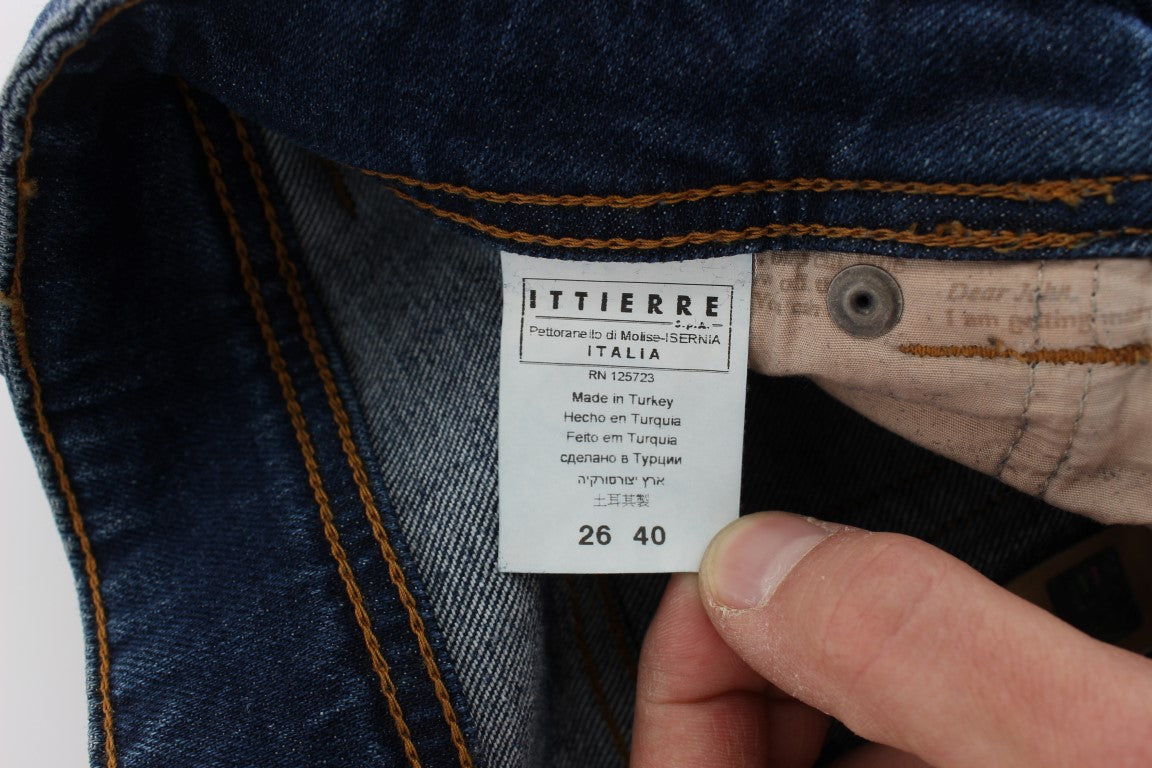 Vaqueros bootcut de corte slim en mezcla de algodón con lavado azul