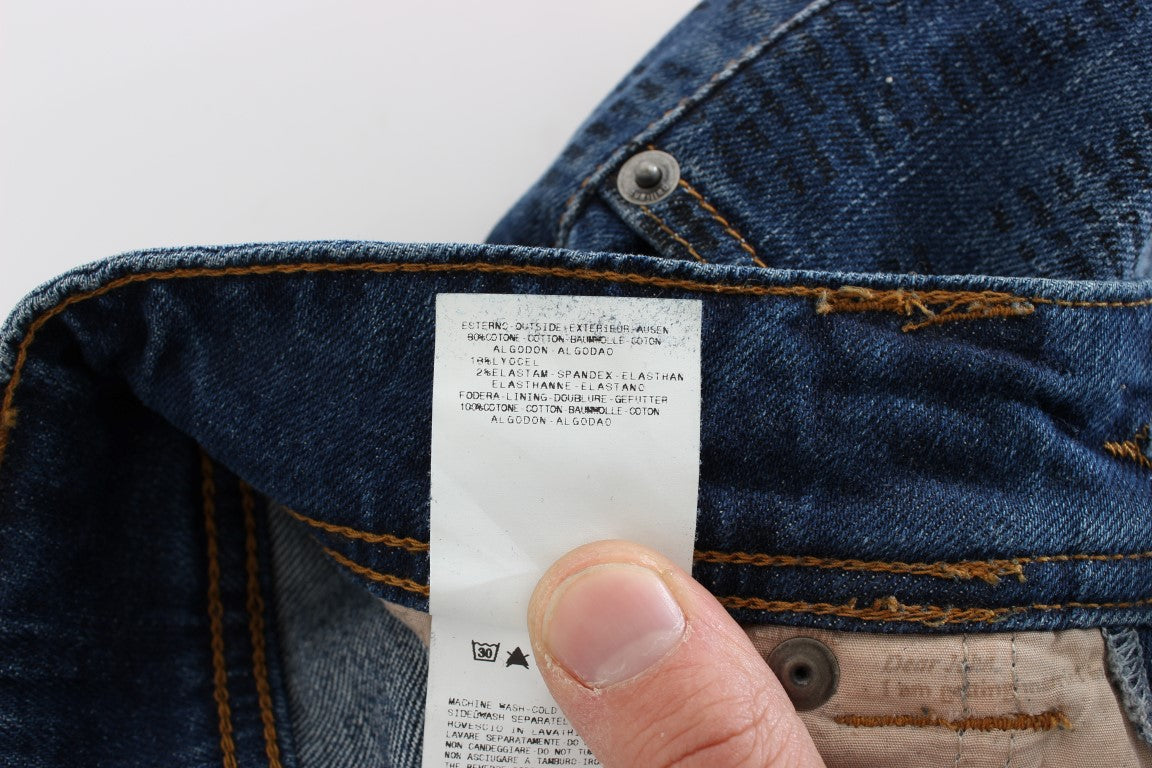 Vaqueros bootcut de corte slim en mezcla de algodón con lavado azul