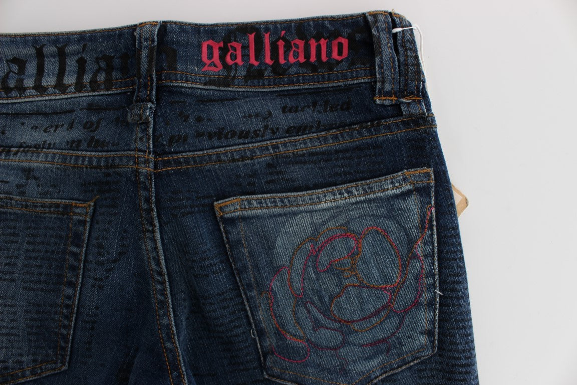 Vaqueros bootcut de corte slim en mezcla de algodón con lavado azul