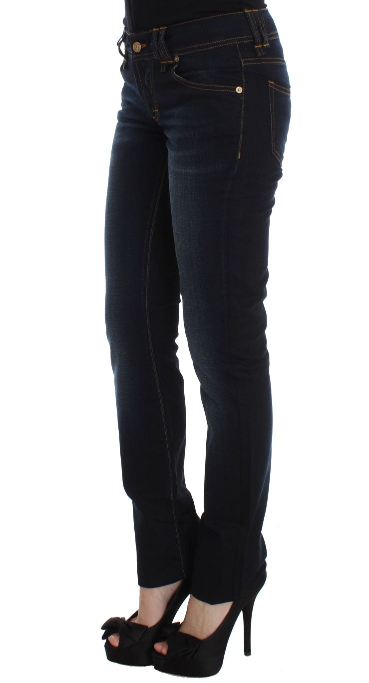 Jeans slim fit in cotone lavato blu