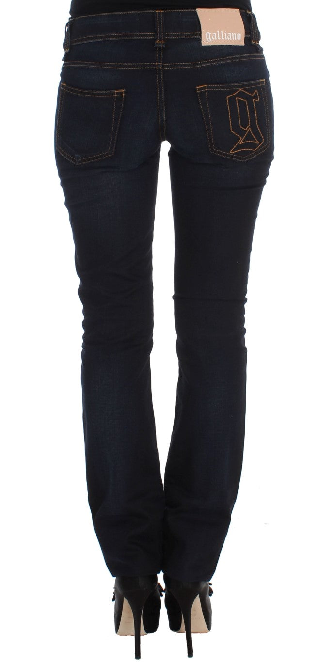 Jeans slim fit in cotone lavato blu
