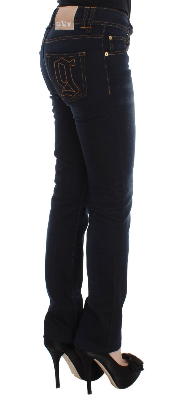 Jeans slim fit in cotone lavato blu