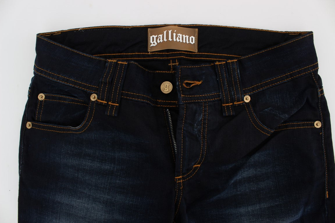 Jeans slim fit in cotone lavato blu