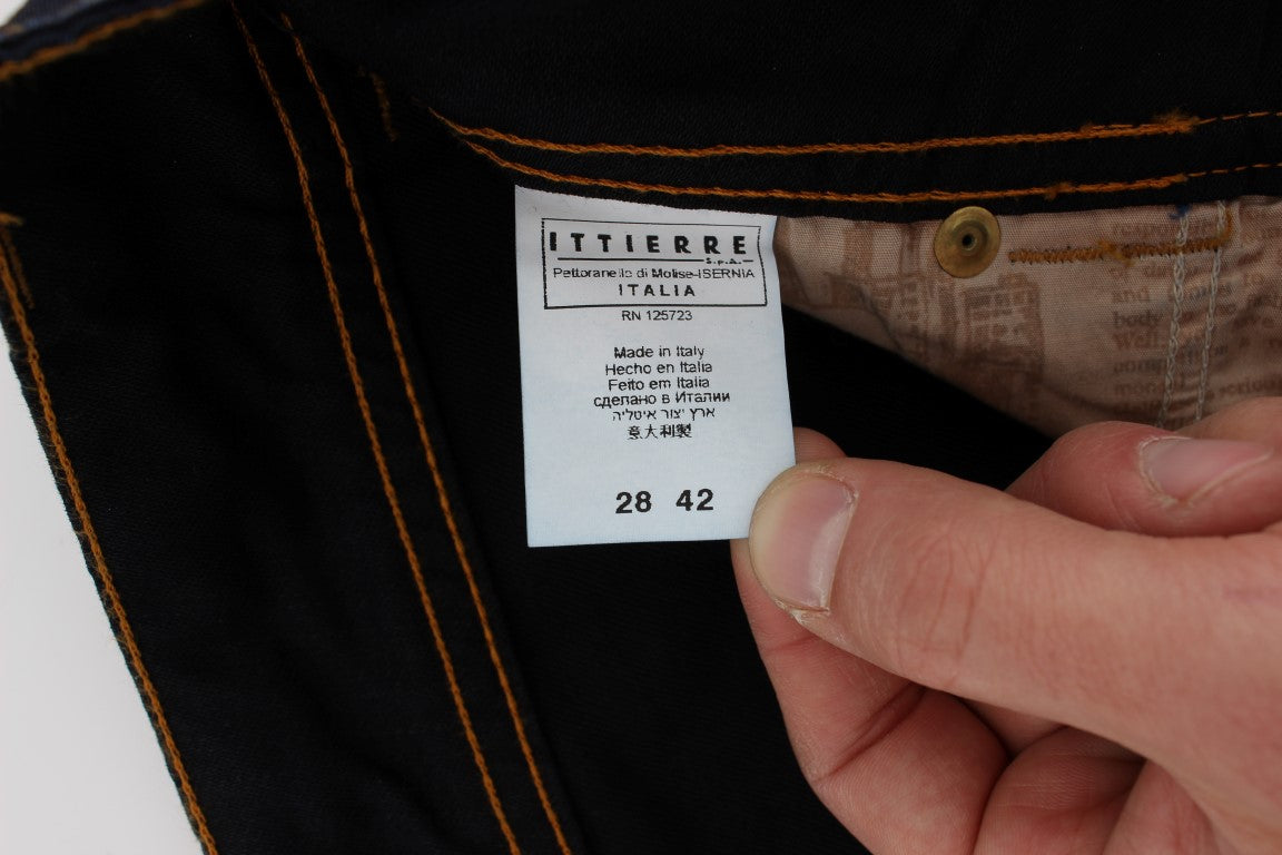 Jeans slim fit in cotone lavato blu
