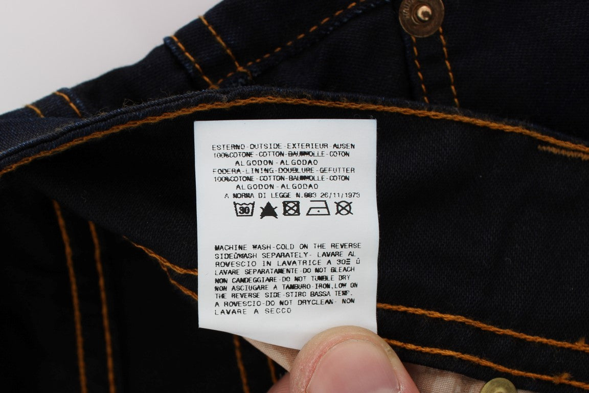Jeans slim fit in cotone lavato blu