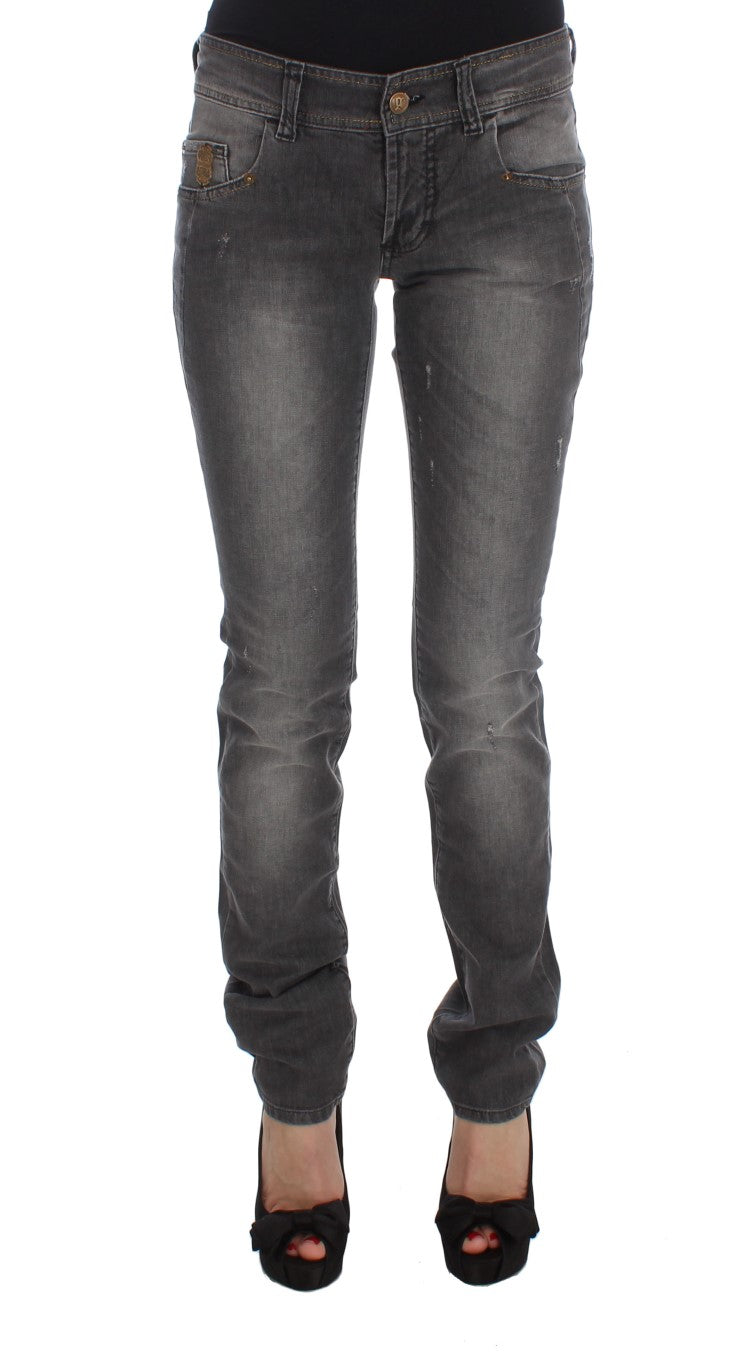 Jeans elasticizzati slim fit in misto cotone lavaggio grigio