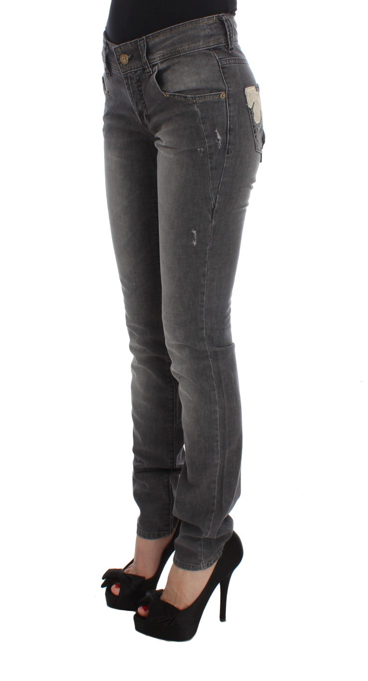 Jeans elasticizzati slim fit in misto cotone lavaggio grigio