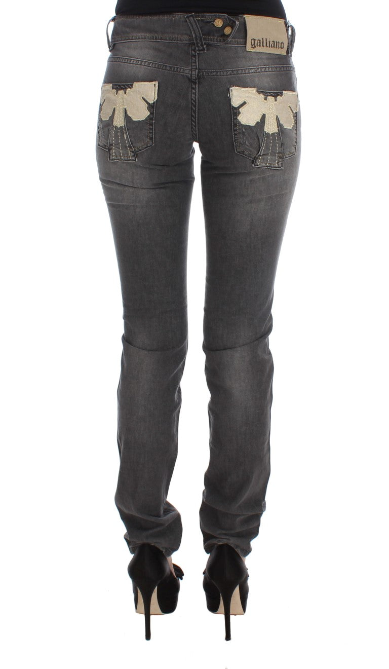 Jeans elasticizzati slim fit in misto cotone lavaggio grigio