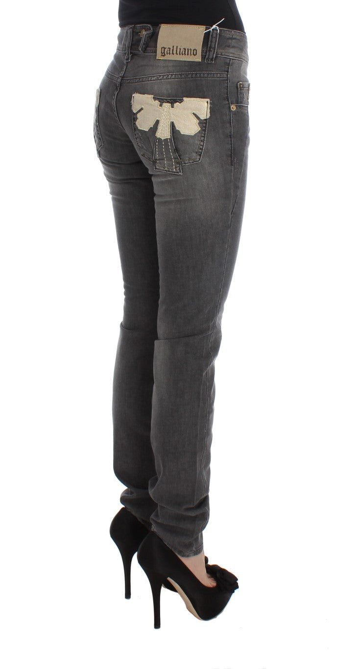 Jeans elasticizzati slim fit in misto cotone lavaggio grigio