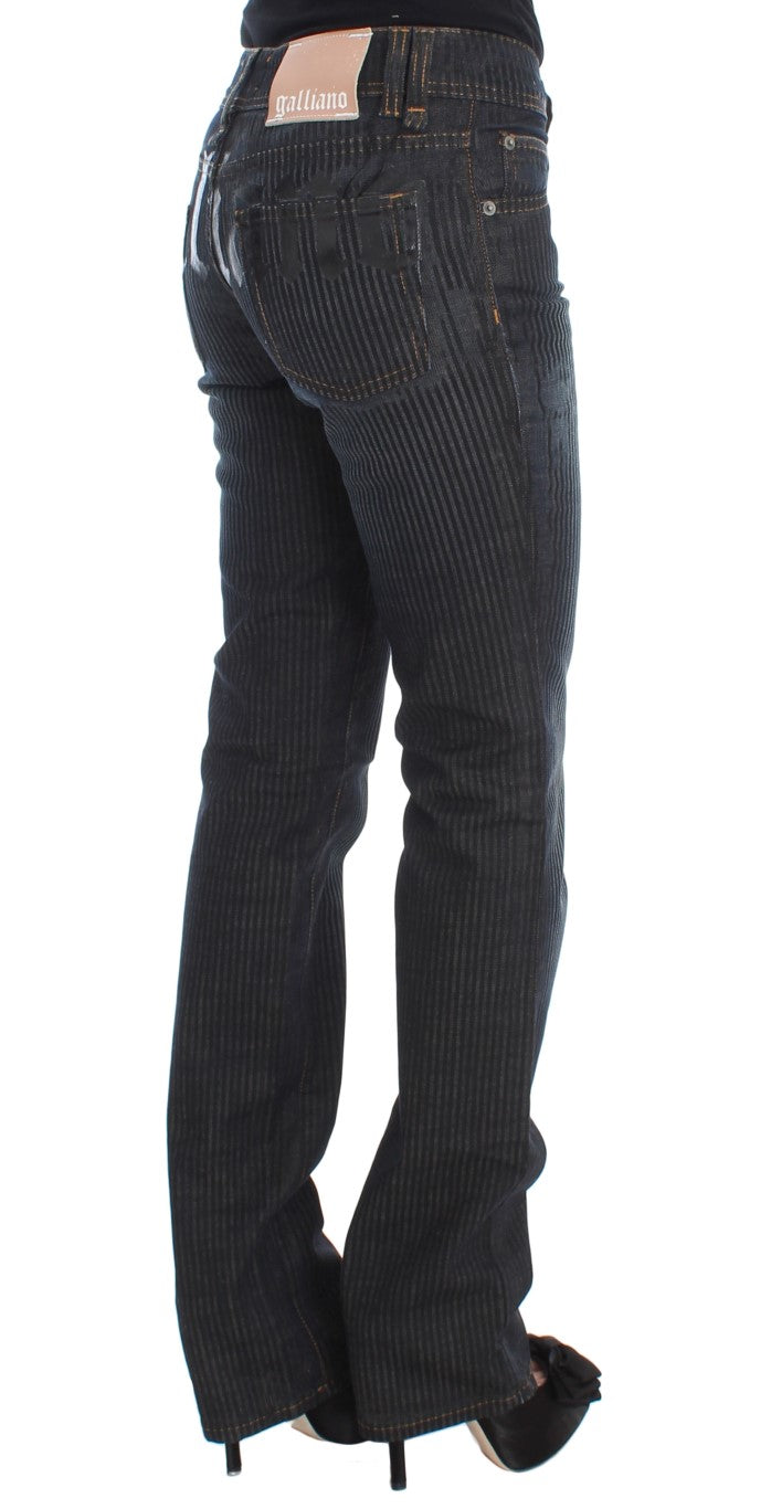 Jeans bootcut slim fit in misto cotone lavato blu