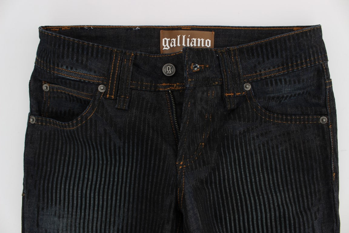 Jeans bootcut slim fit in misto cotone lavato blu