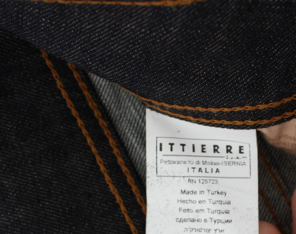 Jeans bootcut slim fit in misto cotone lavato blu