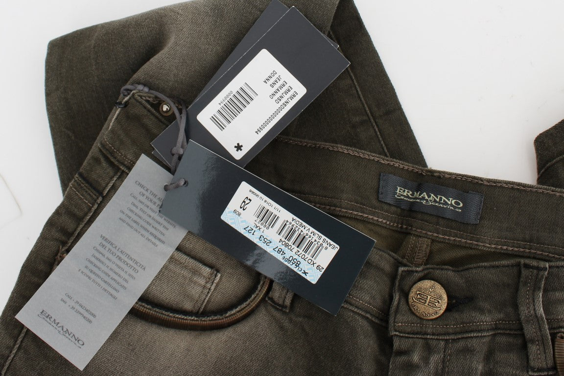 Jeans slim fit in misto cotone lavaggio grigio