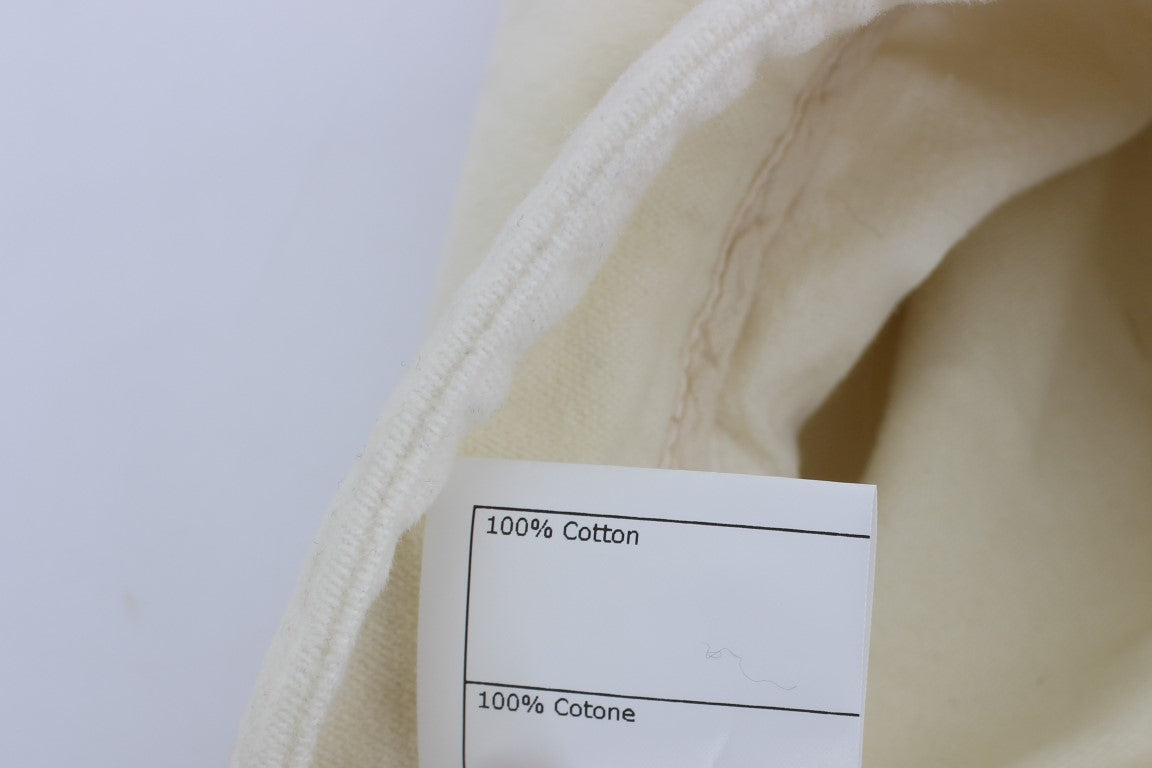 Pantaloni cargo corti capri in cotone beige