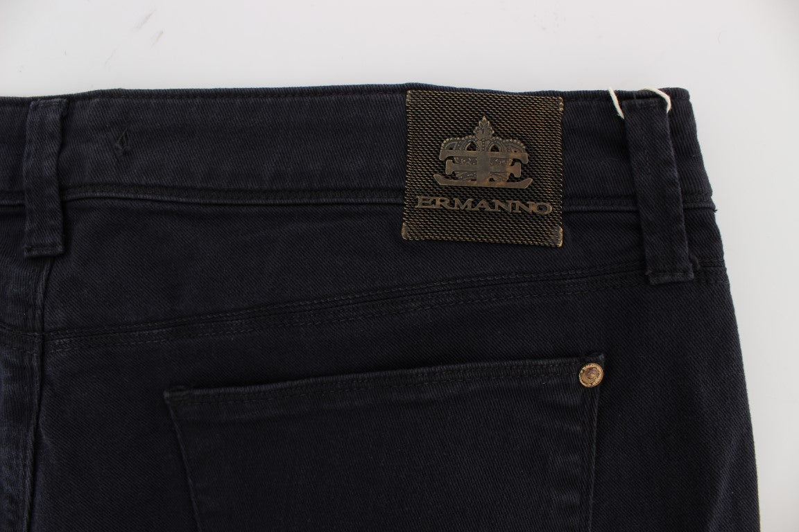 Pantaloni vestibilità casual in misto cotone blu