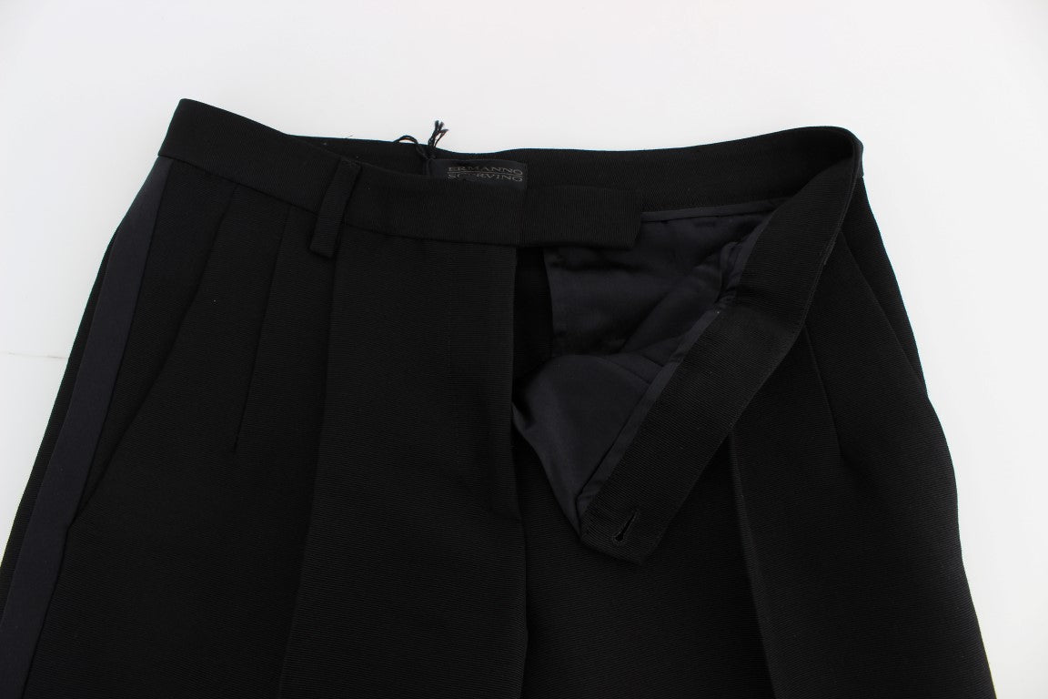 Jeans en soie mélangée noir chic à jambes larges Ermanno Scervino