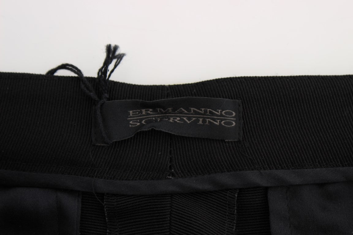 Jeans en soie mélangée noir chic à jambes larges Ermanno Scervino