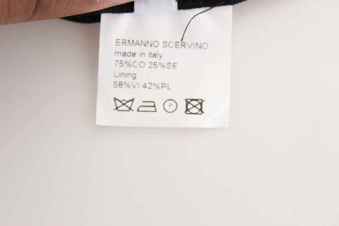 Pantaloni larghi in misto cotone a righe nere