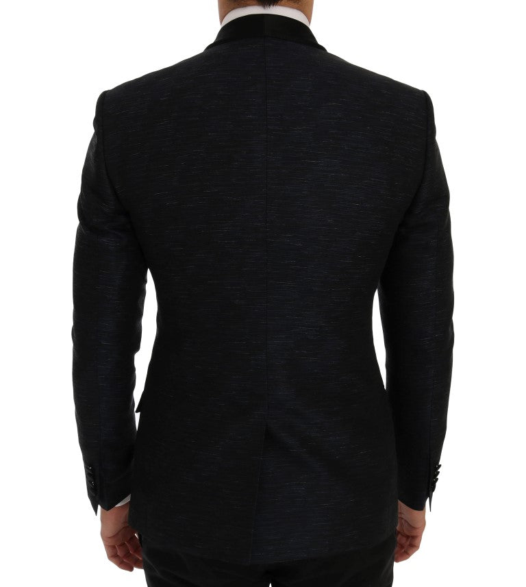 Ensemble de costume slim fit élégant bleu et noir Dolce & Gabbana