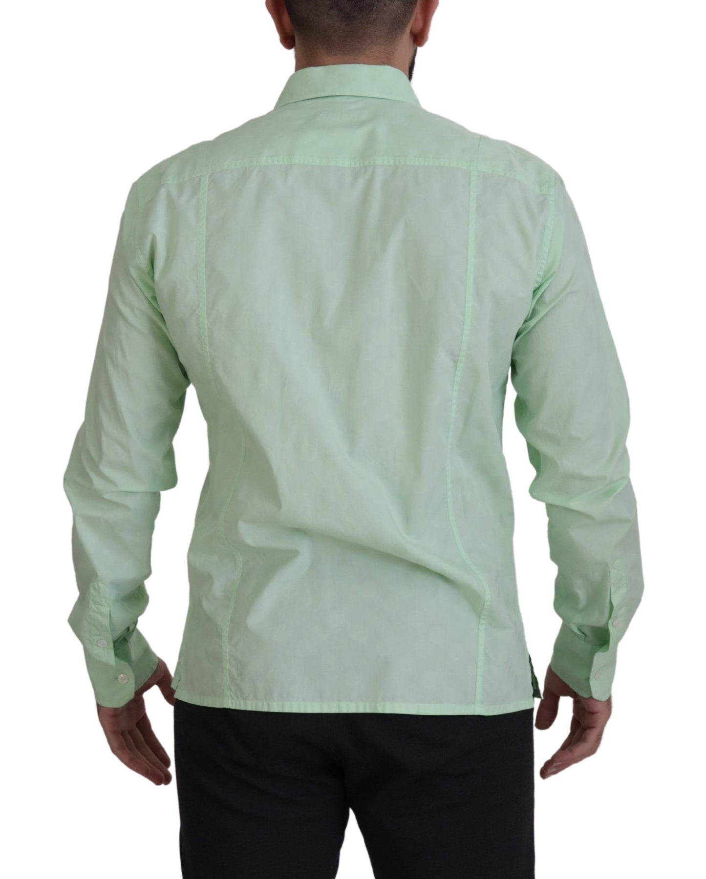 Camisa con botones de manga larga verde menta