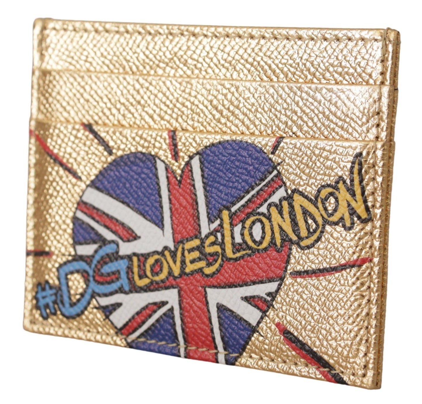 Cartera con tarjetero para mujer #DGLovesLondon de cuero dorado