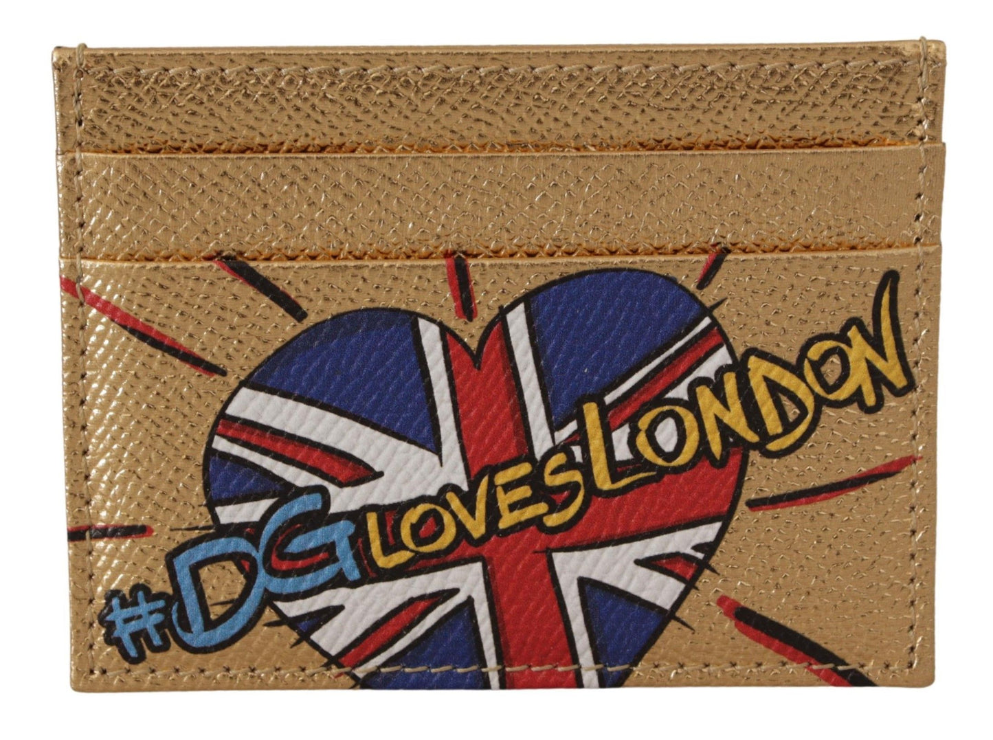 Cartera con tarjetero para mujer #DGLovesLondon de cuero dorado
