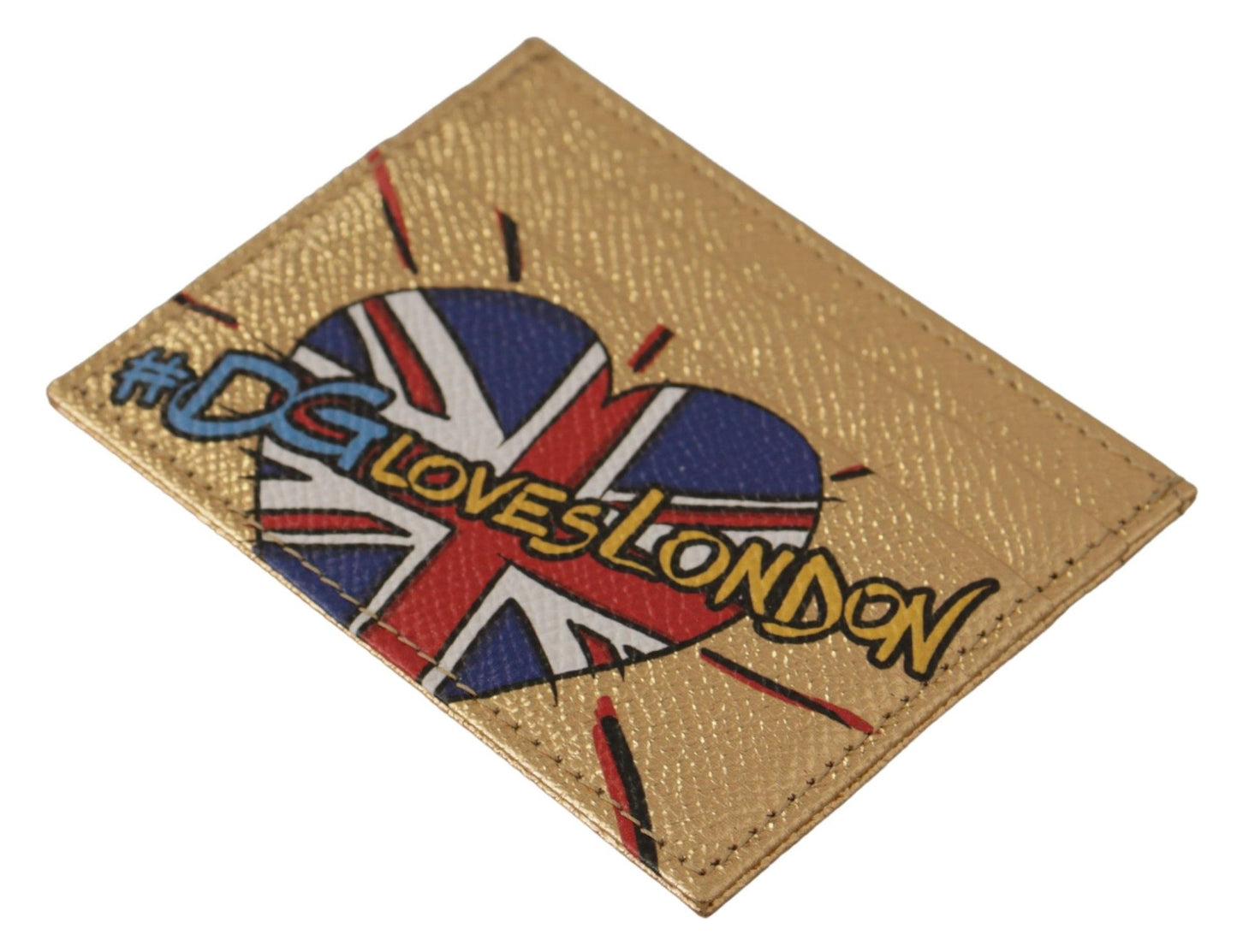 Cartera con tarjetero para mujer #DGLovesLondon de cuero dorado