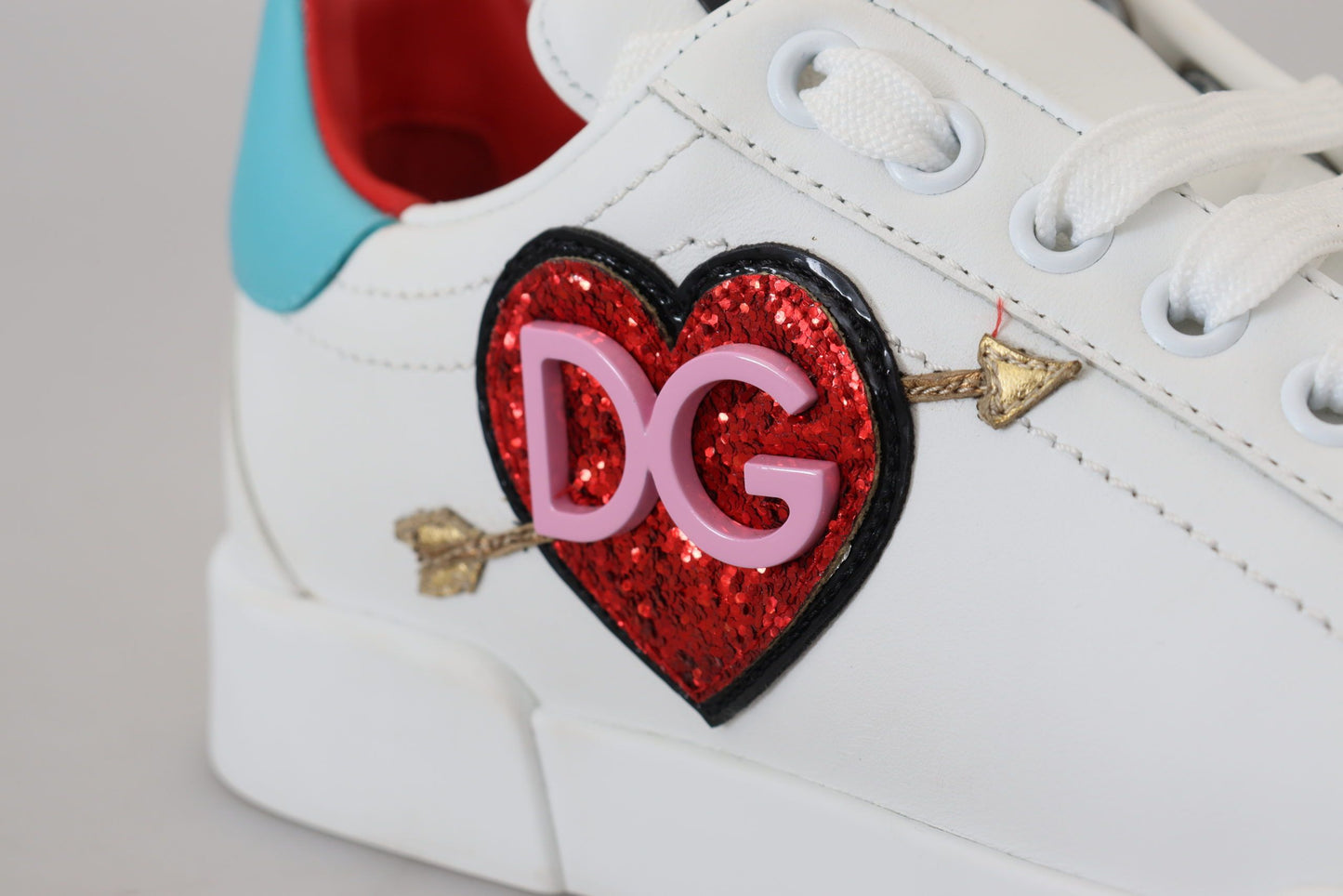 Dolce & Gabbana Elegante weiße Portofino-Leder-Sneakers