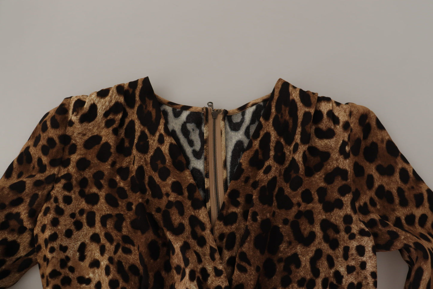 Vestido largo de viscosa con estampado de leopardo marrón