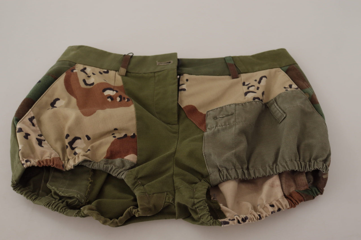Pantaloncini militari in cotone con pantaloni caldi a vita alta verde
