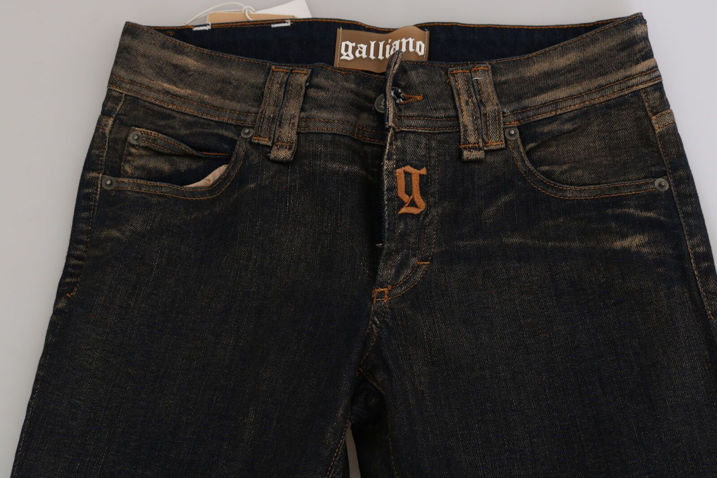 Pantalones vaqueros acampanados de cintura media lavados negros Algodón