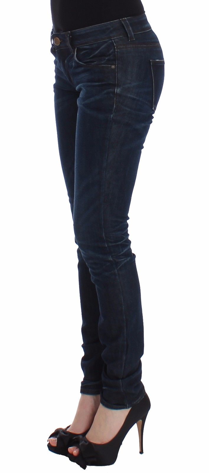 Jeans slim blu Pantaloni denim gamba skinny elasticizzata