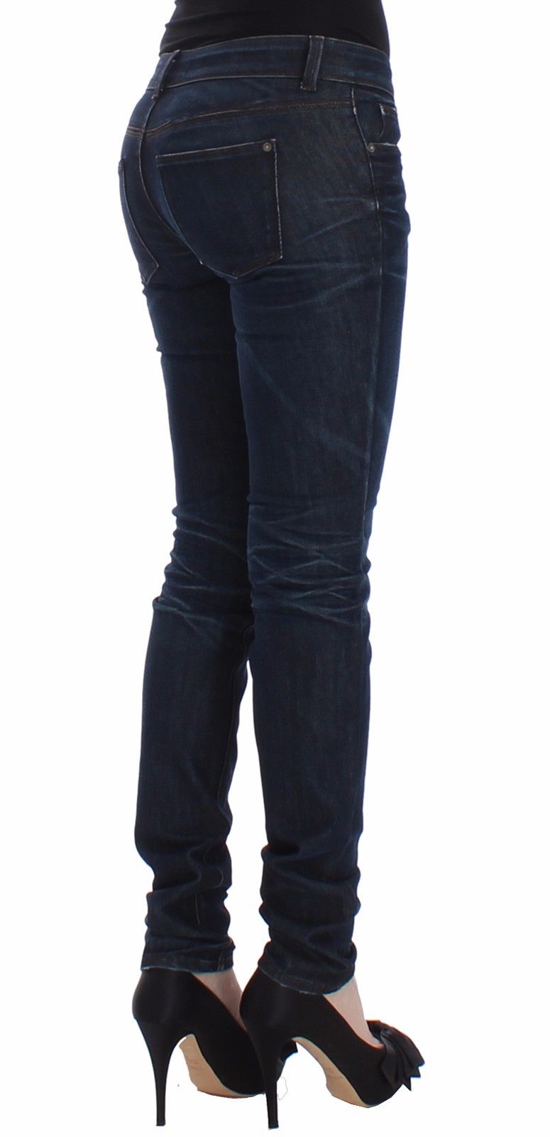 Jeans slim blu Pantaloni denim gamba skinny elasticizzata