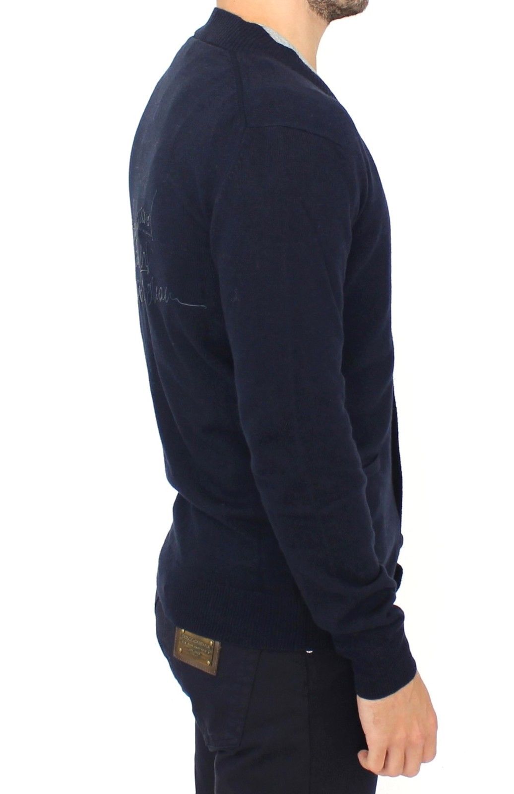 Ermanno Scervino Chic Blauer Wollmischung Cardigan Pullover