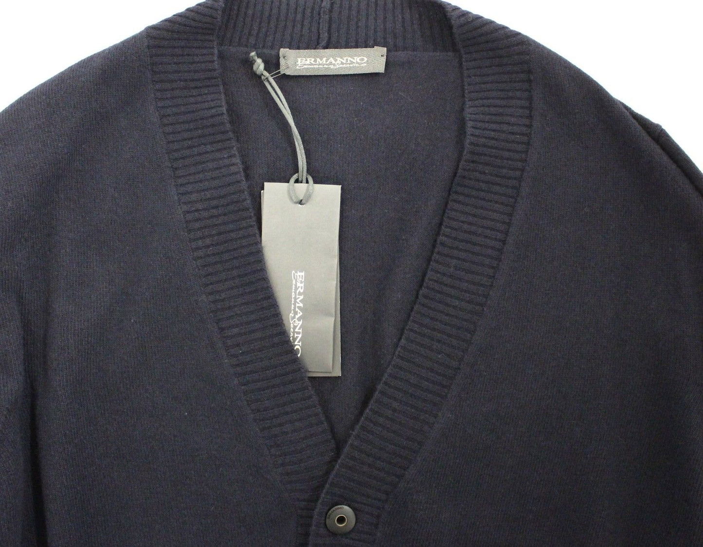 Ermanno Scervino Chic Blauer Wollmischung Cardigan Pullover