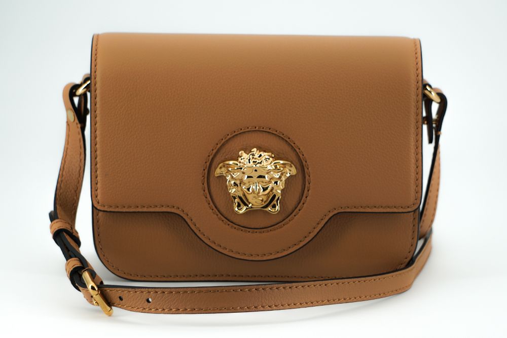 Bolso de hombro de piel de becerro marrón