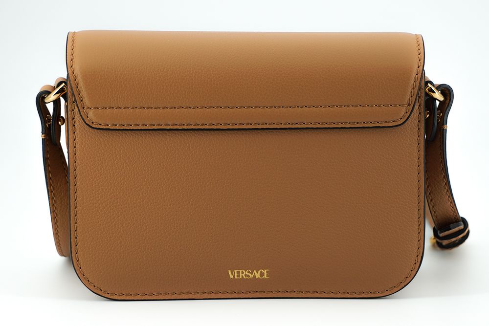 Bolso de hombro de piel de becerro marrón