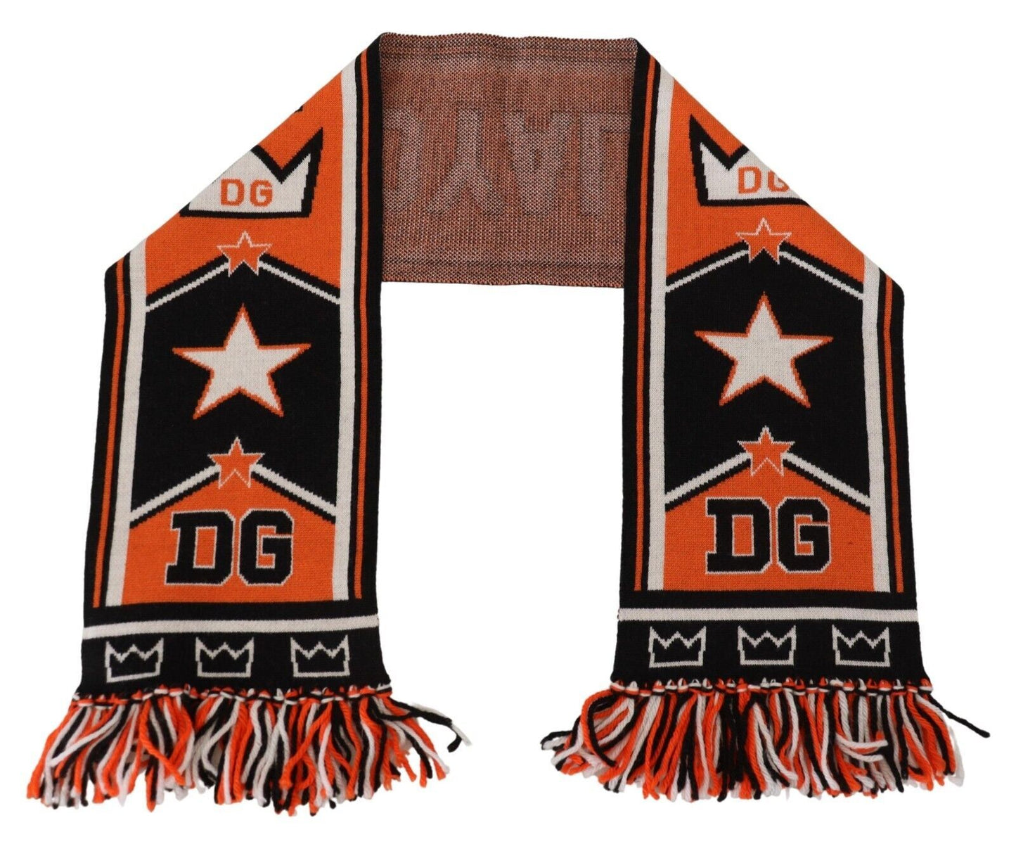 Sciarpa scialle avvolgente con collo da uomo stampato con logo DG multicolore