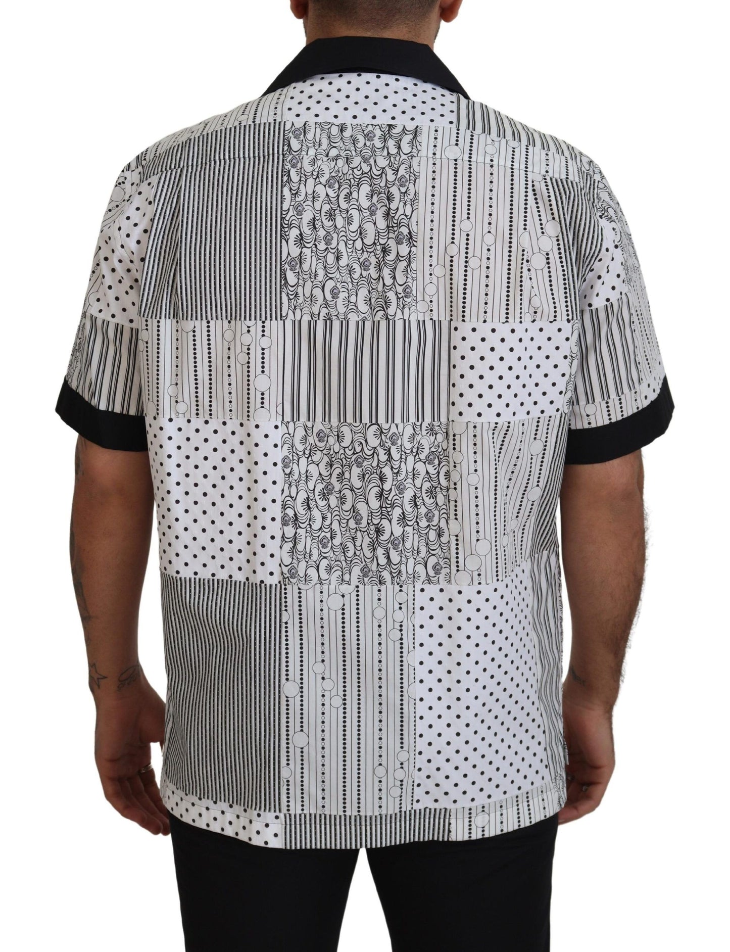 Camisa con botones estampada negra blanca