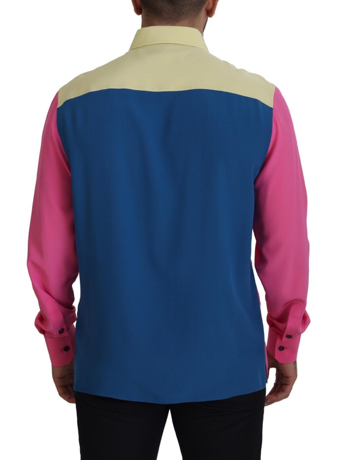 Camisa con botones de seda multicolor