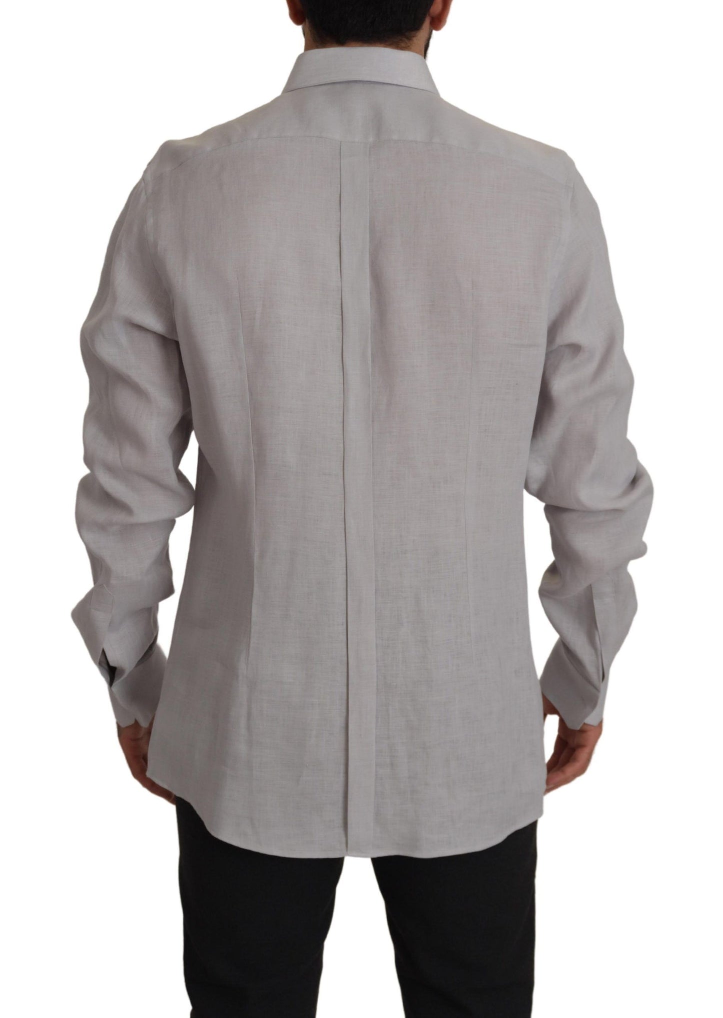 Camisa Formal ORO Lino Gris Manga Larga