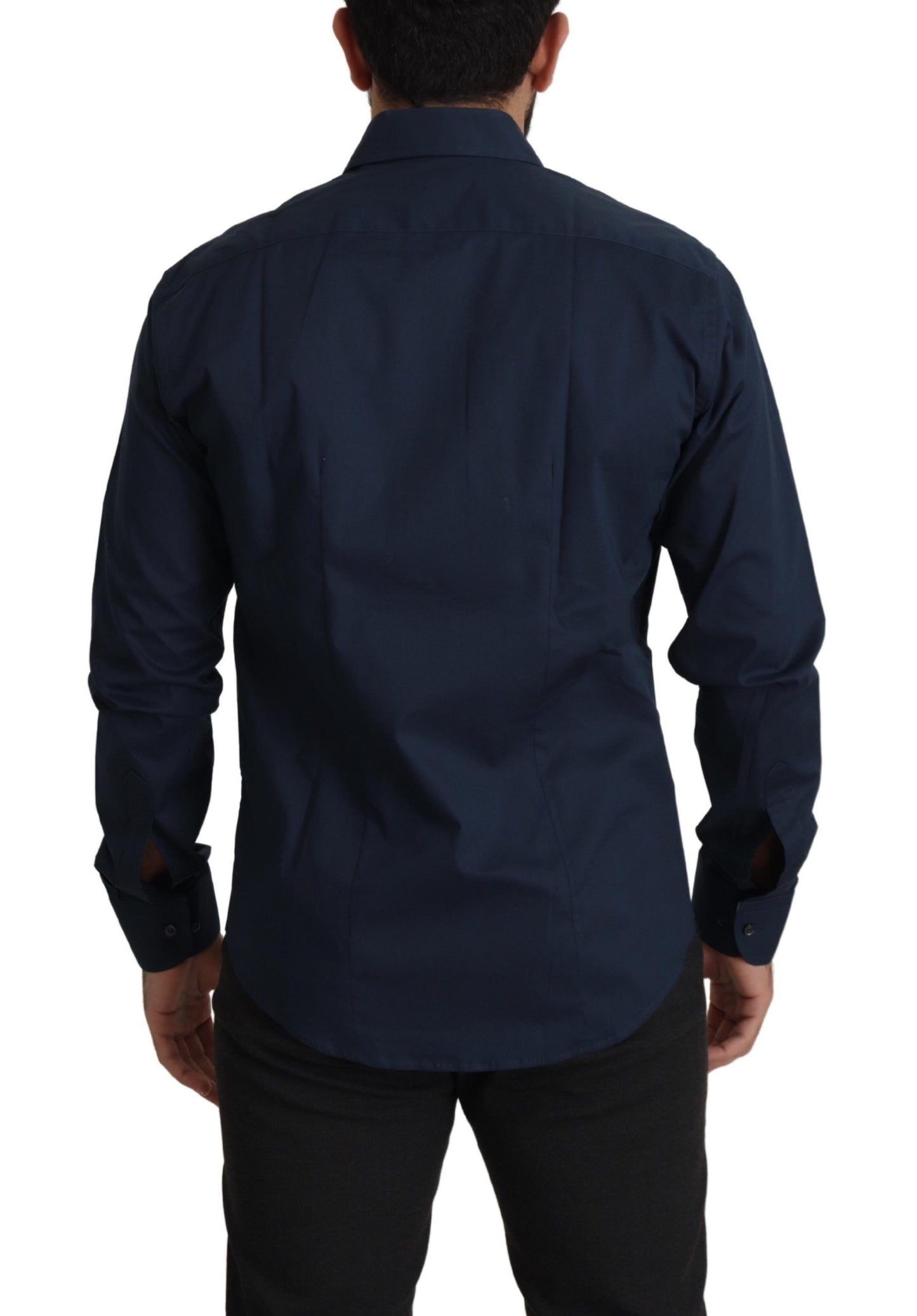 Camicia formale in cotone blu navy