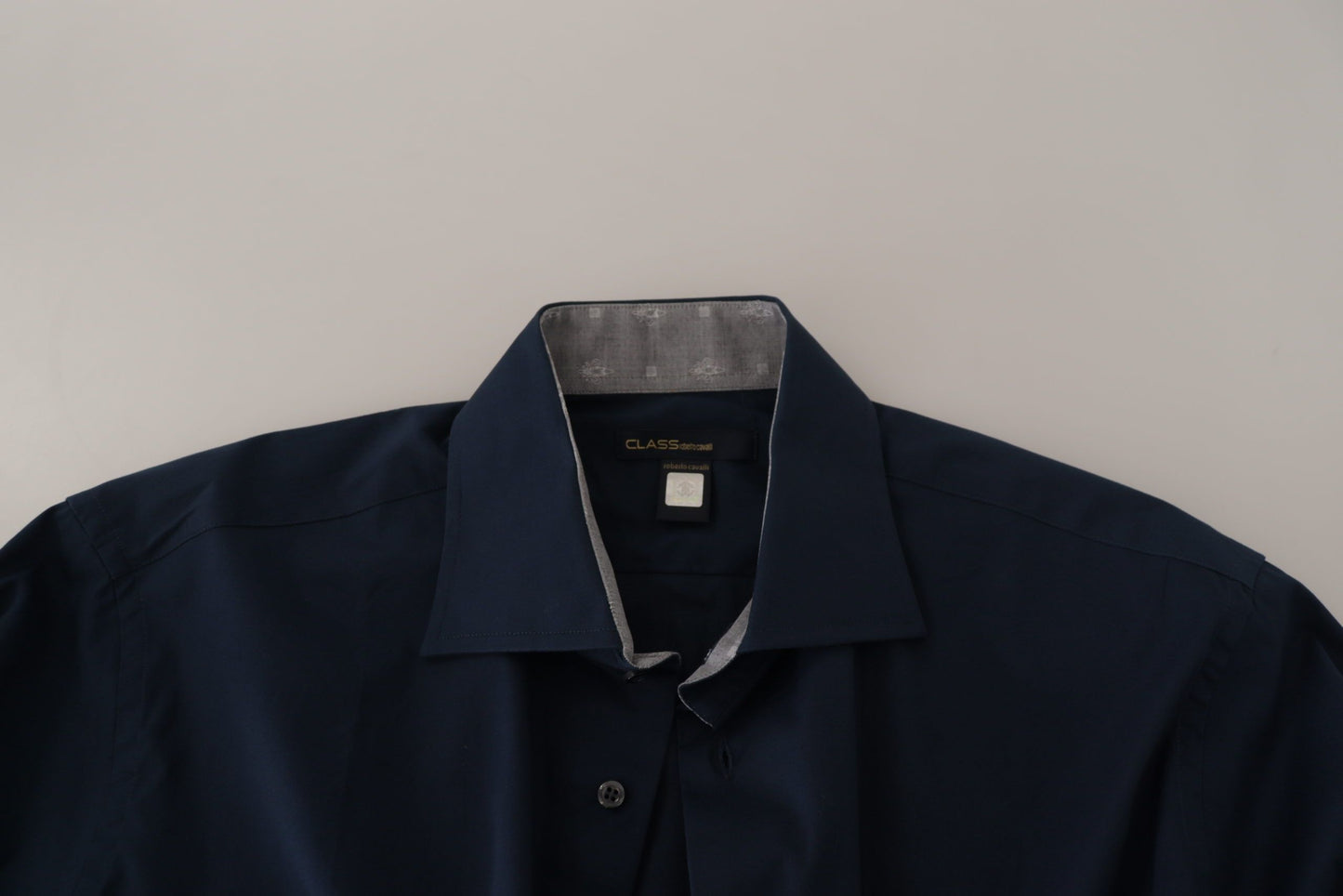 Camicia formale in cotone blu navy