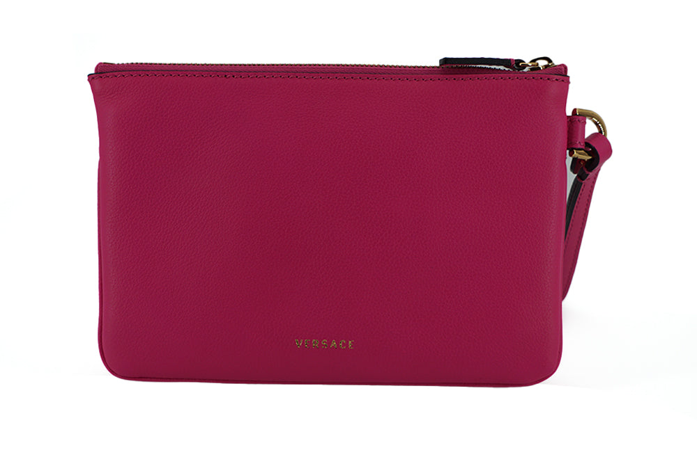 Bolso tipo cartera de piel de becerro rosa