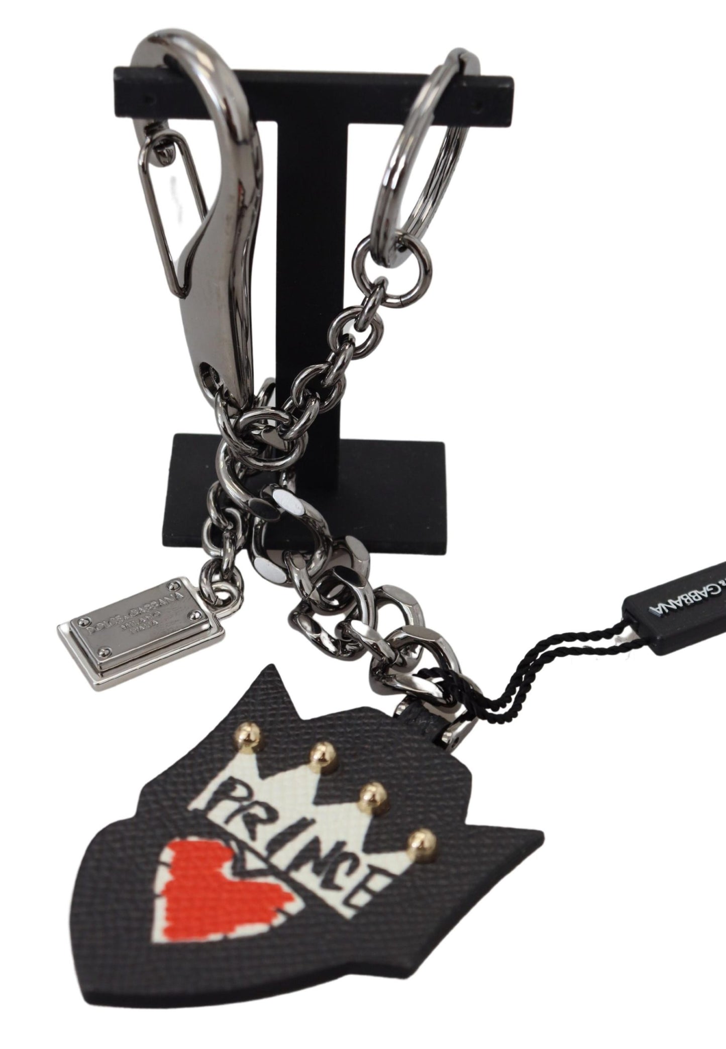 Llavero de latón plateado con logo Black Prince Studs