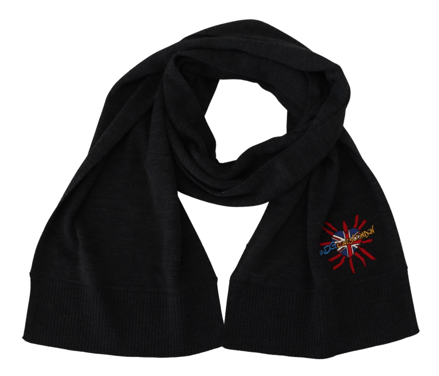 Sciarpa avvolgente nera con cuore sacro #DGLovesLondon