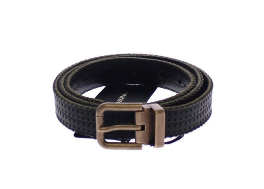 Ceinture pour homme en cuir et coton bleu élégant Dolce & Gabbana