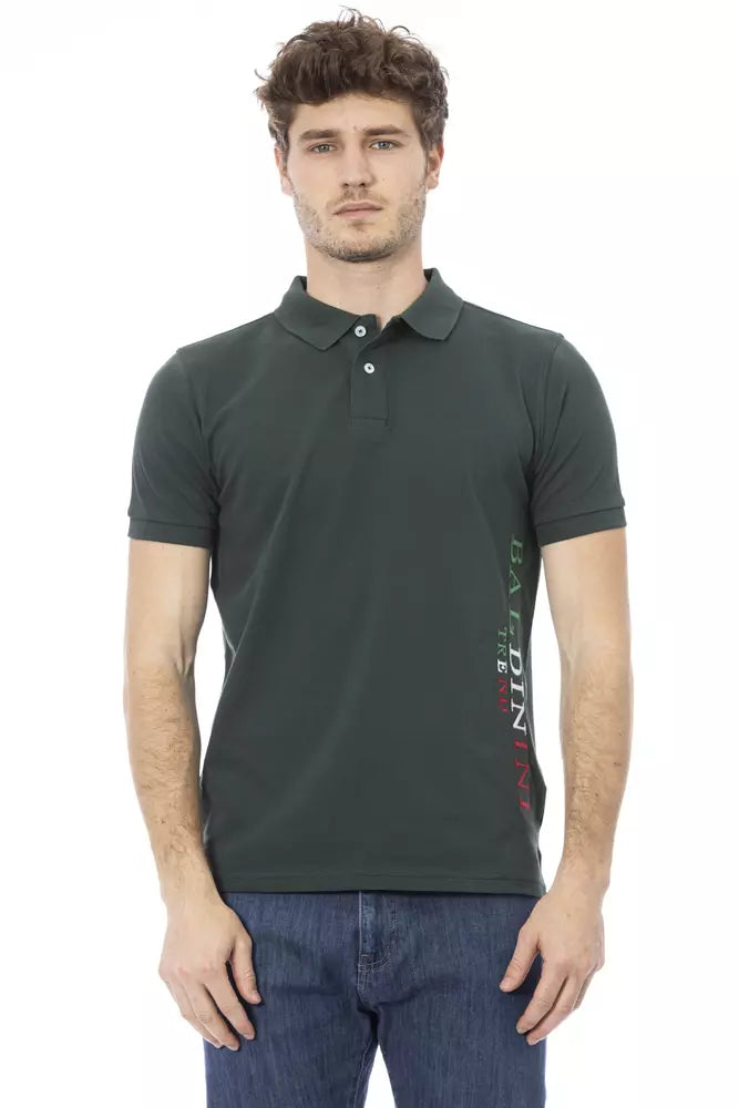 Polo da uomo in cotone verde Baldinini Trend